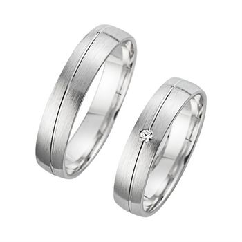 Alianzas con diamante de 4,5 mm de ancho
