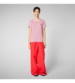 Save The Duck para mujer. DT1744W-BESY20 Camiseta Kova rojo (L), Casual, Algodón, Manga corta
