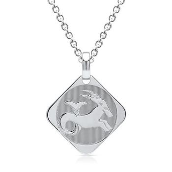 Cadena de plata signo zodiacal capricornio