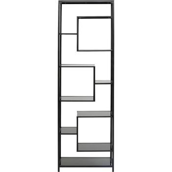 Estantería de acero y cristal negro 60x195cm