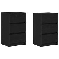 mesillas de noche con 3 cajones 2 uds negro 39x35x65 cm vidaxl