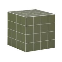 mesa de centro o auxiliar cubica efecto azulejos de cemento 40cm