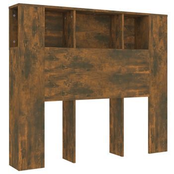 Mueble Cabecero Cama | Panel De Cabecera Color Roble Ahumado 120x18,5x102,5 Cm