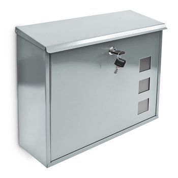 Buzón Metálico Con 3 Ventanas De Visualización - Silver - 14.7x37.5x37.5cm