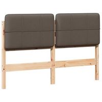 cabecerorpanel de cabecero tapizado marron y topo 135 cm madera de pino macizo
