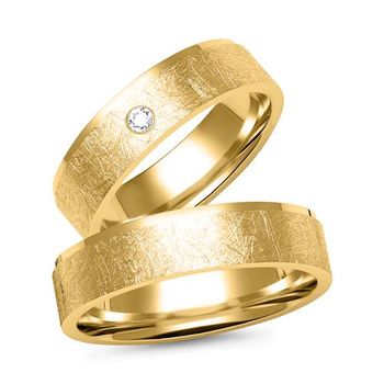 Alianzas 8 quilates oro amarillo con diamante