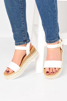 Sandalias Blancas Plataforma En Ancho Especial