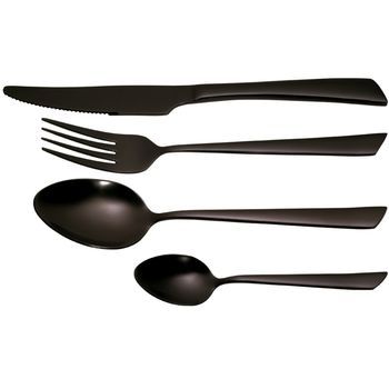 Pradel Premium Juego De Cubiertos 16 Piezas Acero Inoxidable Negro - 40116