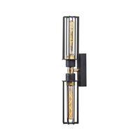 lampara de pared fellini-mr-879 oro negro hierro 8x15x50 cm