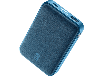 Powerbank - CellularLine Glam, 10000 mAh, 20 W, Hasta 72h de carga, USB C, A, Azul