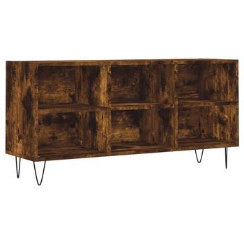 Mueble De Tv Madera De Ingeniería Roble Ahumado 103,5x30x50 Cm Vidaxl