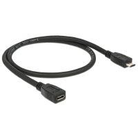 cable alargador usb 20 micro-usb b delock 05 m negro