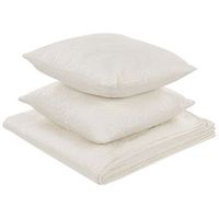 colcha con cojines estampado en relieve poliester 140 x 210 cm blanco crema rudkhan