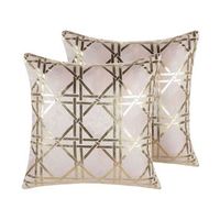 conjunto de 2 cojines decorativos patron diamantes geometrico rosa 45 x 45 cm decoracion glamour cassia