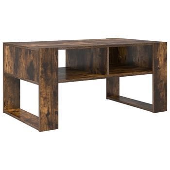 Mesa De Café Roble Ahumado 92 X 53 X 45 Cm Madera De Ingeniería Vidaxl
