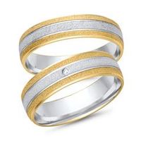 alianzas 18 quilates oro blanco amarillo con diamante