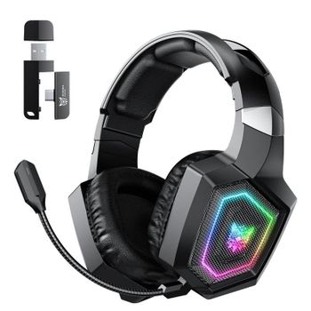 Auriculares ONIKUMA GT806 inalámbricos Bluetooth 5.4 gaming RGB negros