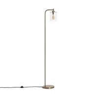 lampara de pie metal y cristal joile dorado