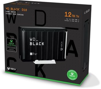 _BLACK D10 External Game Drive for Xbox One - 12 TB, Black, Black