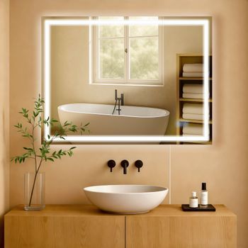 Espejo De Baño Jaffrey Vidrio Vidrio Transparente 3.5x80x60 Cm Clp