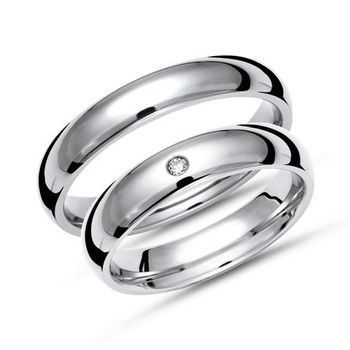 Alianzas de boda de titanio grabado brillante