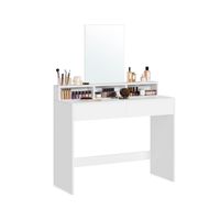 tocador de espejo rectangular blanco  40 x 100 x 140 cm