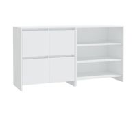 aparador - mueble de almacenamiento de 2 piezas madera contrachapada blanco es2150