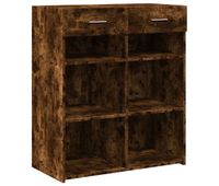 vidaxl aparador de madera de ingenieria roble ahumado 80x425x93 cm