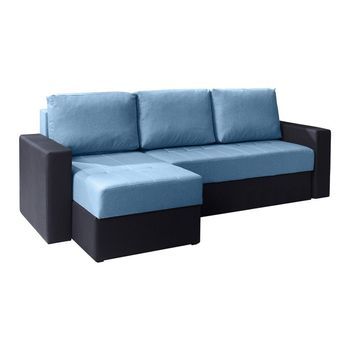 Sofá Rinconero Tivdalu 116, Azul, Función De Descanso, Caja De Ropa De Cama, 233x140x79cm