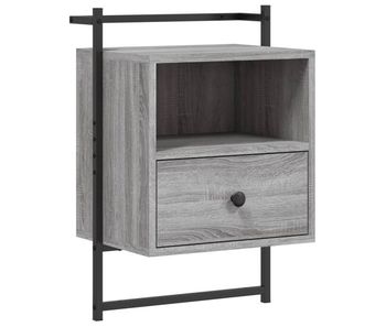 Vidaxl mesita de noche de pared gris sonoma 40x30x61 cm