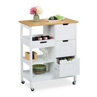 carro de cocina con superficie de trabajo - whitelight brown - 165x116x42cm