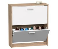 briebe nova zapatero entrada recibidor mueble auxiliar estrecho zapatos 2 puertas madera 82x74x25 cm  blanco