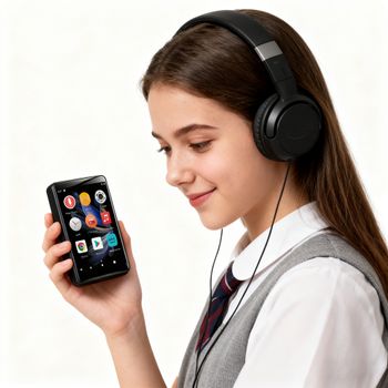 Reproductor MP3 Famue para estudiantes, con conexión Wi-Fi, sistema Android 10, Bluetooth, diseño mini y portátil, permite reproducir música en línea y cuenta con una tienda de aplicaciones integrada