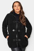 yours luxury chaqueta negra peluche botones trenca mujer curvy y tallas grandes yours luxury capsule collection