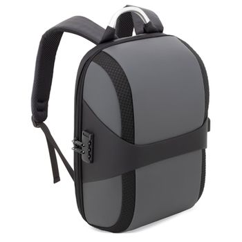 Mochila acolchada MAYER con entrada USB y compartimento para portátil - 43x39x16 cm - Apertura 180º - Entrada USB para Powerbank - Bolsillo antirrobo - Cierre de seguridad - Compatible con trolley