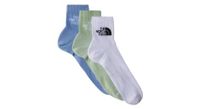 3 pares de calcetines  p cortos  p the north face multi sport blanco verde azul  x3