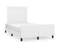 estructura de cama cabecero cuero sintetico blanco 120x200 cm diseno plano