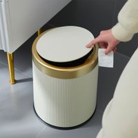 3 cubos de basura con tapa push beige  8l