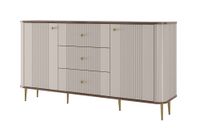 comoda de 2 puertas y 3 cajones con pie de metal 160x85 cm