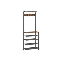 percha para ropa con zapatero estilo industrial