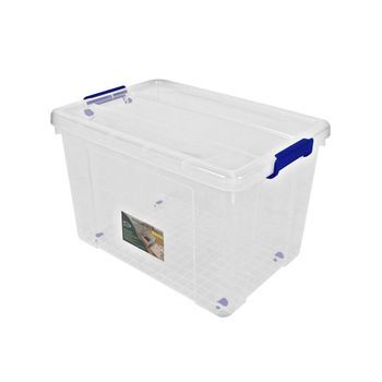 Jardin202 - Cajas De Almacenaje Ordenación De Plástico Transparentes Con Tapa Azul  Con Y Sin Ruedas  Ropa, Libro,  Juguestes  Pack 6 Uds (105l)  Pack 6 Uds (105l)jardin202