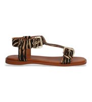 alpe para mujer 5598a2 sandalias sheila animalprint 37 tela plano hebilla casual animal print