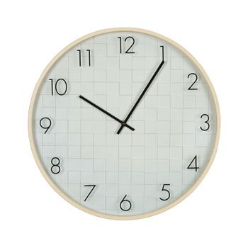 Reloj De Pared Forma Redonda Analógico Minimalista Números Arábigos Blanco Creuse