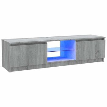 Mueble De Tv Con Luces Led Gris Sonoma 120x30x35,5 Cm