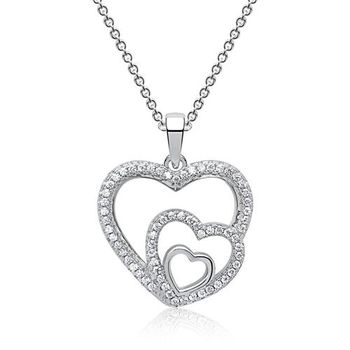 Cadena con colgante de corazón de plata circonio cúbico