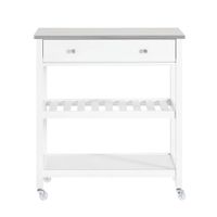 carrito de servir con 2 cajones y 2 estantes mdf blanco