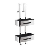gedy 77194300000 poseidon portaobjetos 2 repisas cromo negro