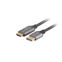 cable adaptador displayport a hdmi lanberg 1 m negroplata