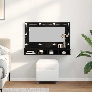 Vidaxl Armario De Espejo Roble Negro 90 X 31,5 X 62 Cm