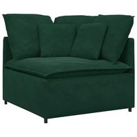 modulo esquinero de sofa modular con cojines verde oscuro 100 cm vidaxl